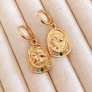 Gold Greek Goddess earrings